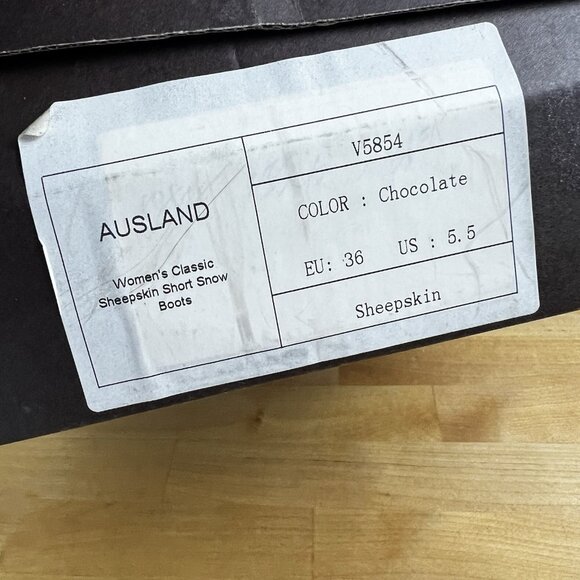 AUSLAND Classic Short Sheepskin Snow Boot Chocolate Brown Women's Size 5.5 NEW - Picture 10 of 10